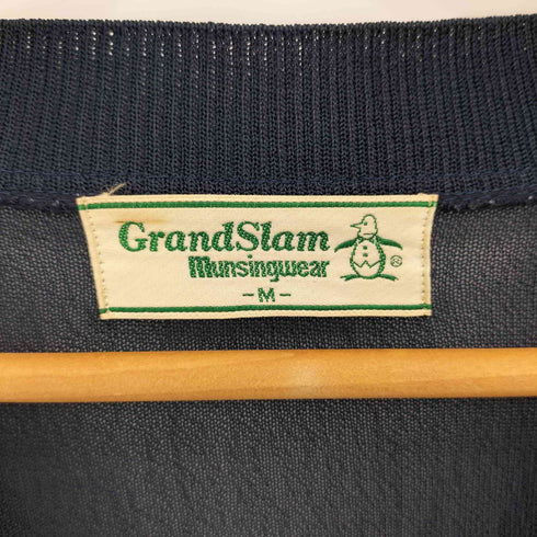 マンシングウェア GRANDSLAM MUNSINGWEAR 90s ワンポイントロゴ刺繍 アクリルニット カーディガン レディース M