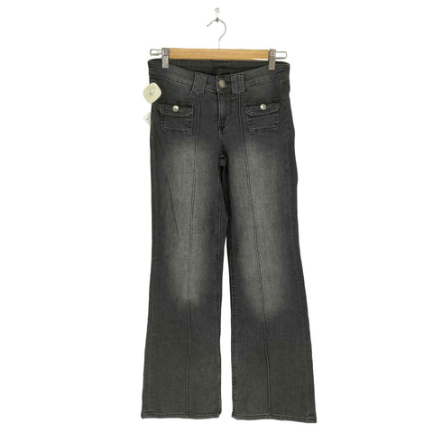 エイチアンドエム H&M ブーツカット ブラックデニムパンツ レディース EUR:36