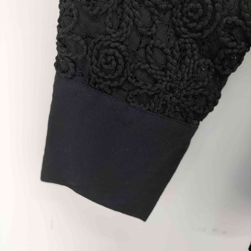 ザラ ZARA ブラックエンブロイダリー ロングライン シャツ レディース import:XS