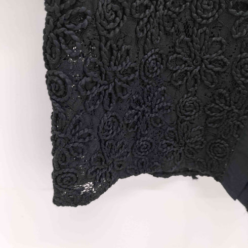 ザラ ZARA ブラックエンブロイダリー ロングライン シャツ レディース import:XS