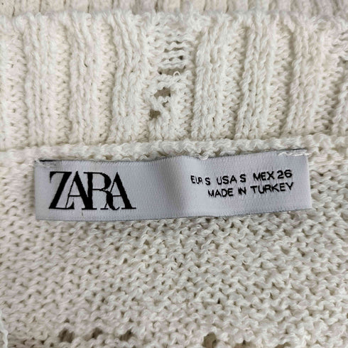 ザラ ZARA KNIT SWEATER WITH A RIPPED EFFECT レディース import:S