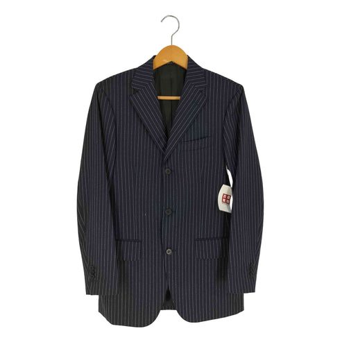 バーニーズニューヨーク BARNEYS NEWYORK イタリア製 ストライプ ウール 3B テーラードジャケット メンズ EUR:44