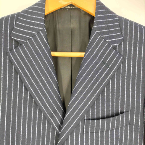 バーニーズニューヨーク BARNEYS NEWYORK イタリア製 ストライプ ウール 3B テーラードジャケット メンズ EUR:44