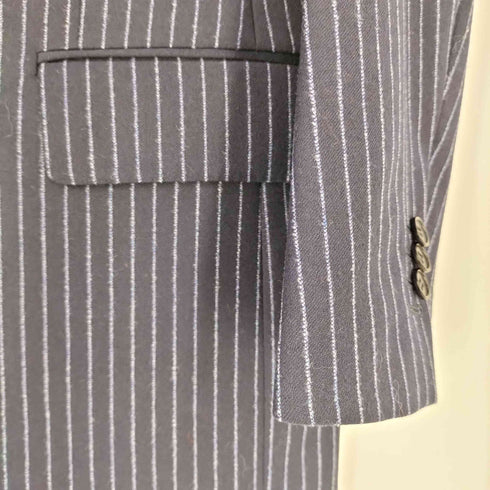 バーニーズニューヨーク BARNEYS NEWYORK イタリア製 ストライプ ウール 3B テーラードジャケット メンズ EUR:44