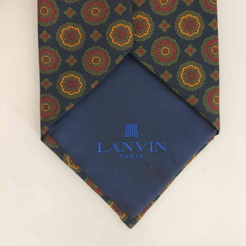ランバン LANVIN 総柄 シルクネクタイ メンズ