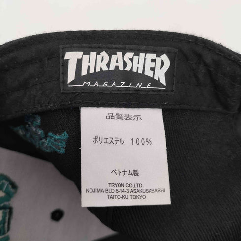 スラッシャーマガジン THRASHER MAGAZINE 宇宙柄 ロゴ刺繍 スナップバックキャップ メンズ FREE