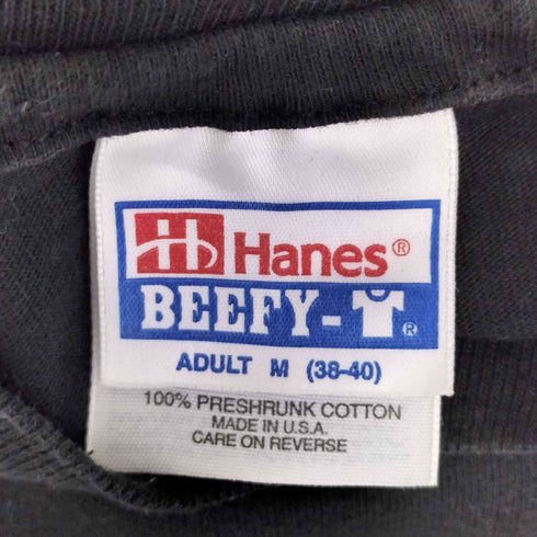 ヘインズ Hanes 90S USA製 BEEFY-T シングルステッチ プリントクルーネックTシャツ メンズ import:M