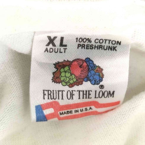 フルーツオブザルーム FRUIT OF THE LOOM 90S MADE IN USA フロントプリントクルーネックS/S Tシャツ メンズ import:XL