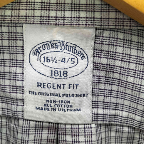 ブルックスブラザーズ BROOKS BROTHERS REGENT FIT ボタンダウン チェック 長袖 シャツ メンズ 16 1/2