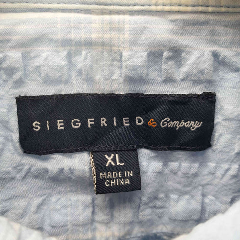 SIEGFRIED & Company ワッフル チェック S/S BD シャツ メンズ import:XL