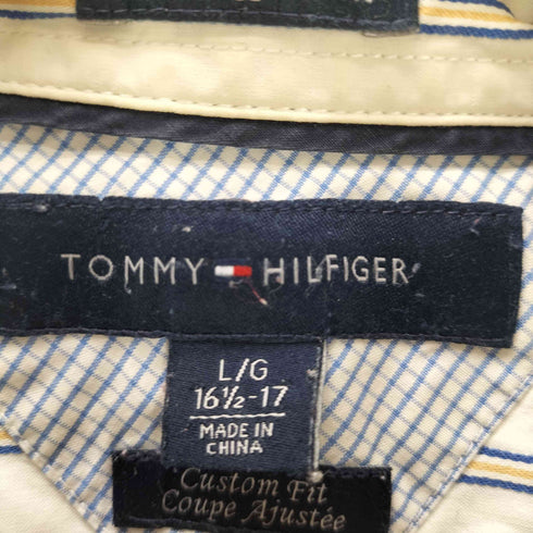 トミーヒルフィガー TOMMY HILFIGER 80s 2Ply Fablic Custom Fit カスタム フィット レギュラーカラー ストライプ 長袖 シャツ メンズ import:L