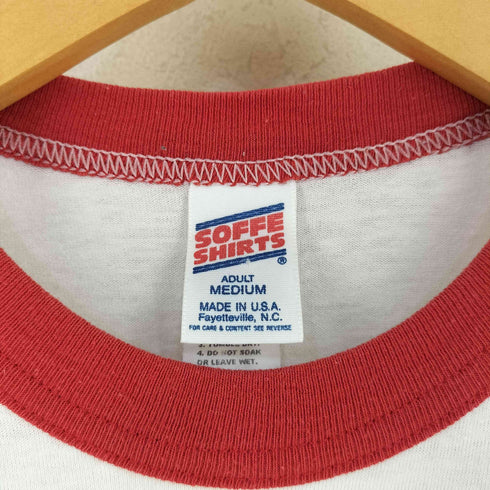 ソフェシャツ SOFFE SHIRTS 90-00s USA製 バンドプリント リンガーTシャツ メンズ import:M