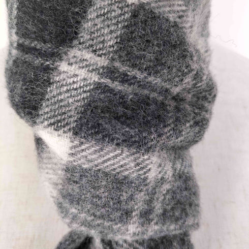 HIGHLAMD TWEEDS イギリス製 チェック柄 フリンジ ウール マフラー レディース