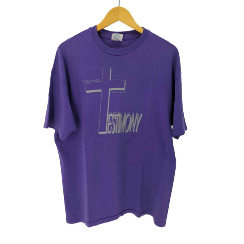 ヘインズ Hanes 90s USA製 BEEFY-T 十字架 プリントTシャツ メンズ JPN:XL