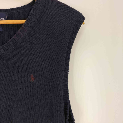 ポロバイラルフローレン Polo by RALPH LAUREN 90S ポニー刺繍 リブ編み コットンベスト メンズ import:M