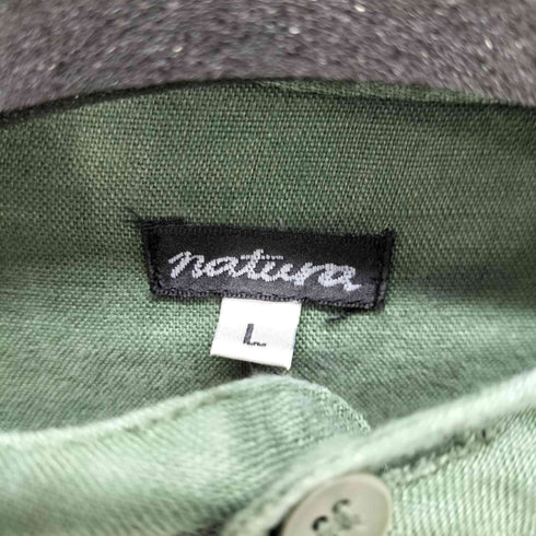 natura リネン100 バンドカラーシャツ メンズ JPN:L