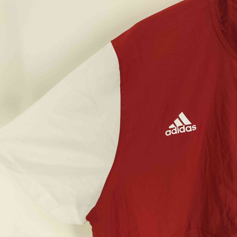 アディダス adidas サッカークラブ ロゴプリント バイカラー ハーフジップ トップ メンズ import:XL