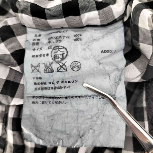 コムデギャルソンコムデギャルソン COMME des GARCONS COMME des GARCONS 12SS 裏地チェック 花柄レース 3B チェスターコート AD2011 レディース JPN:XS