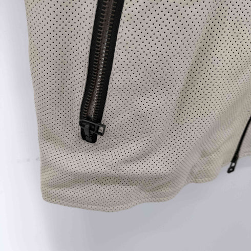 リューグーレザーズ Liugoo Leathers 羊革 パンチングレザー シングルライダース 裏地メッシュ メンズ 3L