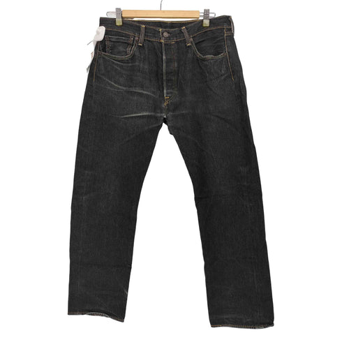 リーバイス Levis メキシコ製 501 先染め ブラック ボタンフライ デニム パンツ 脇割 メンズ W34 L32