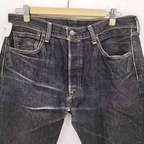 リーバイス Levis メキシコ製 501 先染め ブラック ボタンフライ デニム パンツ 脇割 メンズ W34 L32