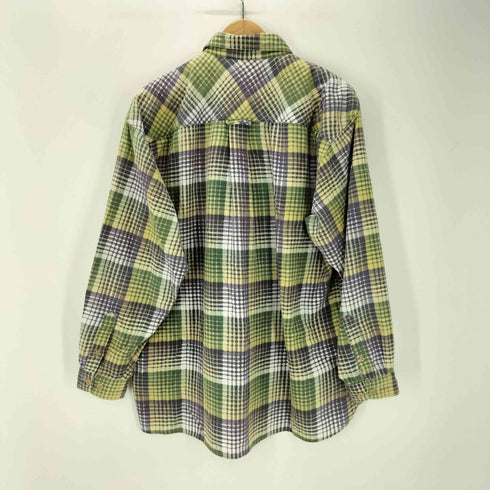 ユニクロ UNIQLO 80-90S OLD 緑タグ 初期 タータンチェック L/S ネルシャツ ワーク メンズ JPN:XL