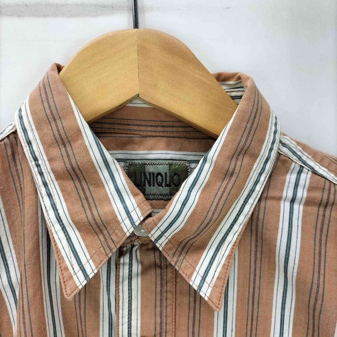 ユニクロ UNIQLO 80-90S OLD 緑タグ 初期 S/S ストライプ シャツ メンズ JPN:M