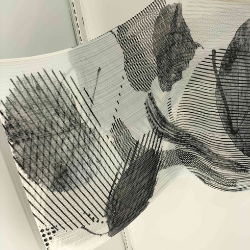 プリーツプリーズイッセイミヤケ PLEATS PLEASE ISSEY MIYAKE 14AW シースルー グラフィック プリント ポンチョ レディース