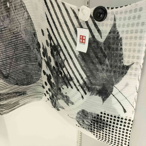 プリーツプリーズイッセイミヤケ PLEATS PLEASE ISSEY MIYAKE 14AW シースルー グラフィック プリント ポンチョ レディース