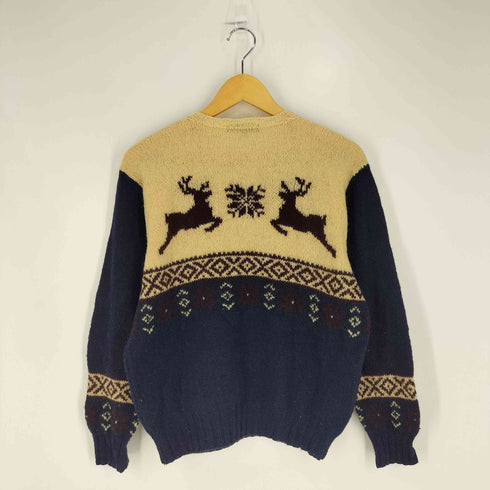 ラルフローレン RALPH LAUREN 80s 鹿と雪の結晶の柄 ノルディック ウールニットセーター レディース 150