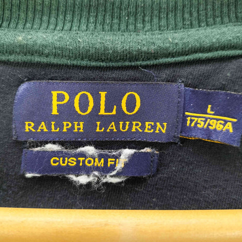 ポロラルフローレン POLO RALPH LAUREN CUSTOM FIT ポニー 刺繍 前Vガゼット 裏起毛 スウェット メンズ import:L