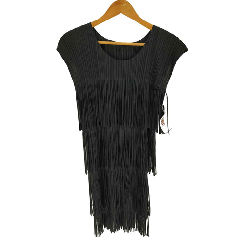プリーツプリーズイッセイミヤケ PLEATS PLEASE ISSEY MIYAKE 12SS フリンジデザイン ノースリーブ プリーツ チュニック レディース JPN:4