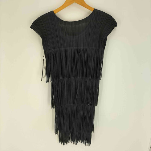 プリーツプリーズイッセイミヤケ PLEATS PLEASE ISSEY MIYAKE 12SS フリンジデザイン ノースリーブ プリーツ チュニック レディース JPN:4