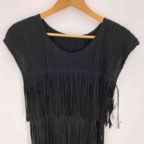 プリーツプリーズイッセイミヤケ PLEATS PLEASE ISSEY MIYAKE 12SS フリンジデザイン ノースリーブ プリーツ チュニック レディース JPN:4