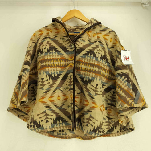 ペンドルトン PENDLETON 総柄ウールケープコート レディース ONE SIZE
