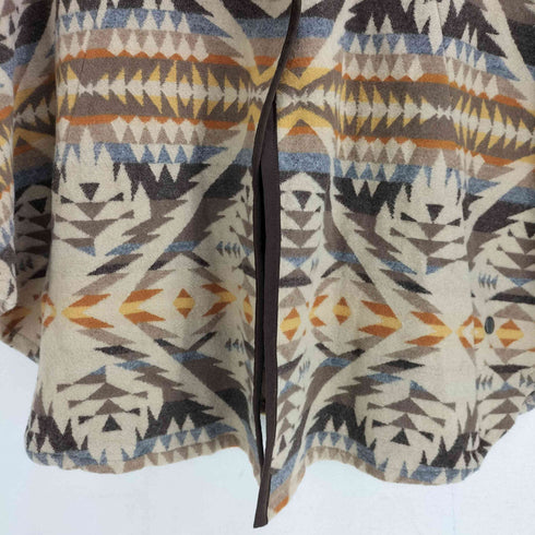 ペンドルトン PENDLETON 総柄ウールケープコート レディース ONE SIZE