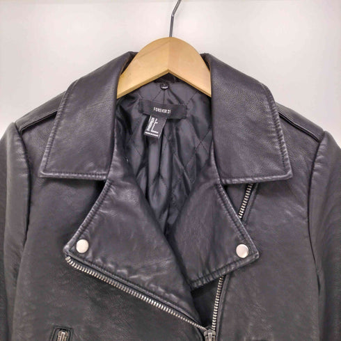 フォーエバー21 FOREVER 21 短丈 ダブル ライダースジャケット レディース JPN:S