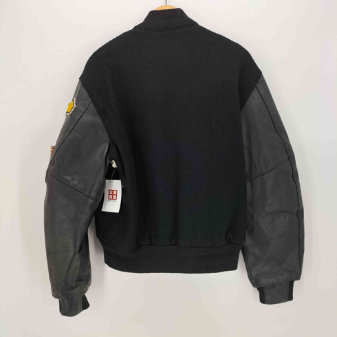 ゴールデンベアー Golden bear 80-90S 革タグ USA製 レザー ウール スタジアムジャンパー メンズ import:L