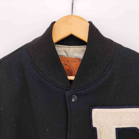ゴールデンベアー Golden bear 80-90S 革タグ USA製 レザー ウール スタジアムジャンパー メンズ import:L
