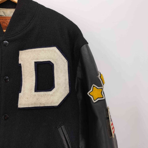ゴールデンベアー Golden bear 80-90S 革タグ USA製 レザー ウール スタジアムジャンパー メンズ import:L