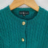 ラルフローレン RALPH LAUREN 80s 金ボタン ケーブルニットカーディガン レディース 140