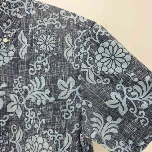 レインスプーナー Reyn Spooner 90s 水着タグ TAILORED FIT リバース プリント ボタンダウン 半袖シャツ メンズ import:M