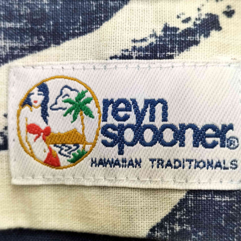 レインスプーナー Reyn Spooner 90s 水着タグ リバース プリント ボタンダウン プルオーバー 半袖シャツ メンズ import:S