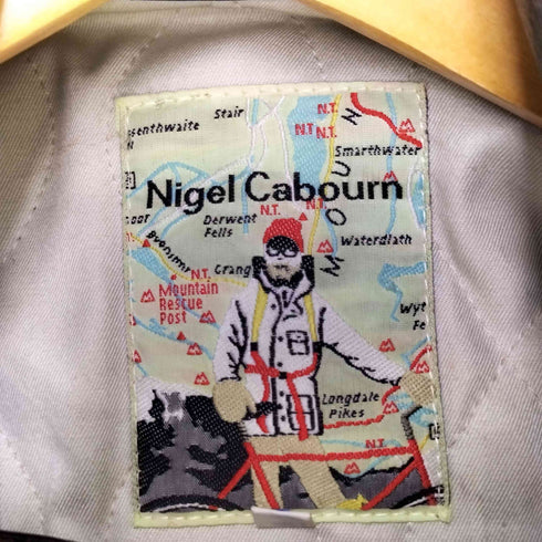 ナイジェルケーボン NIGEL CABOURN 80-90S アングローバル期 日本製 ヘリンボーン柄 チンストラップ ツイード ジャケット メンズ JPN:3