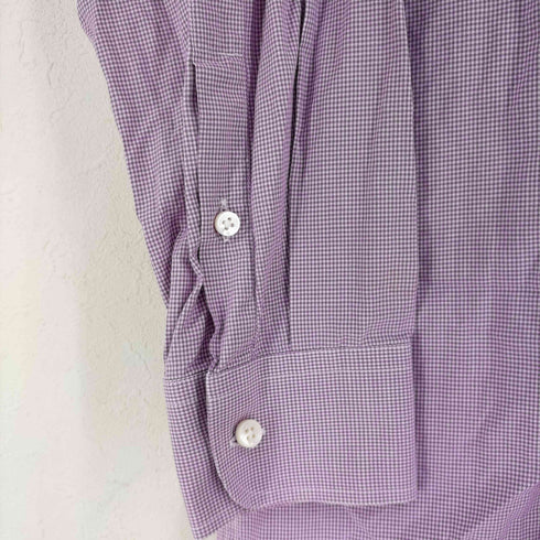 ラルフローレンパープルレーベル RALPH LAUREN PURPLE LABEL イタリア製 ギンガムチェック コットン ボタンダウンシャツ メンズ import:M