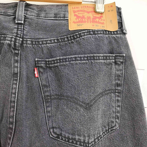 リーバイス Levis ヴィンテージブラック ストレートデニムパンツ メンズ 33/30