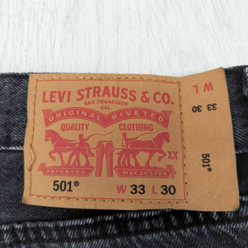リーバイス Levis ヴィンテージブラック ストレートデニムパンツ メンズ 33/30