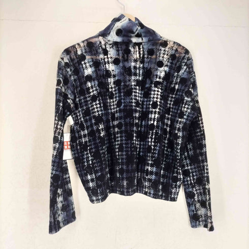 ワイズ Ys HOUNDTOOTH DOTS TULLE CROPPED HIGH-NECK T レディース 2
