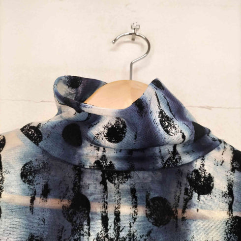 ワイズ Ys HOUNDTOOTH DOTS TULLE CROPPED HIGH-NECK T レディース 2