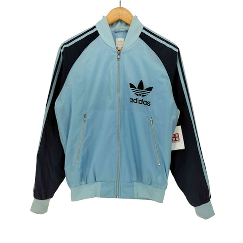 アディダス adidas 00S 裏地 フリース トレフォイル ロゴ プリント スリーストライプ ジップアップ ナイロン ブルゾン メンズ import:S